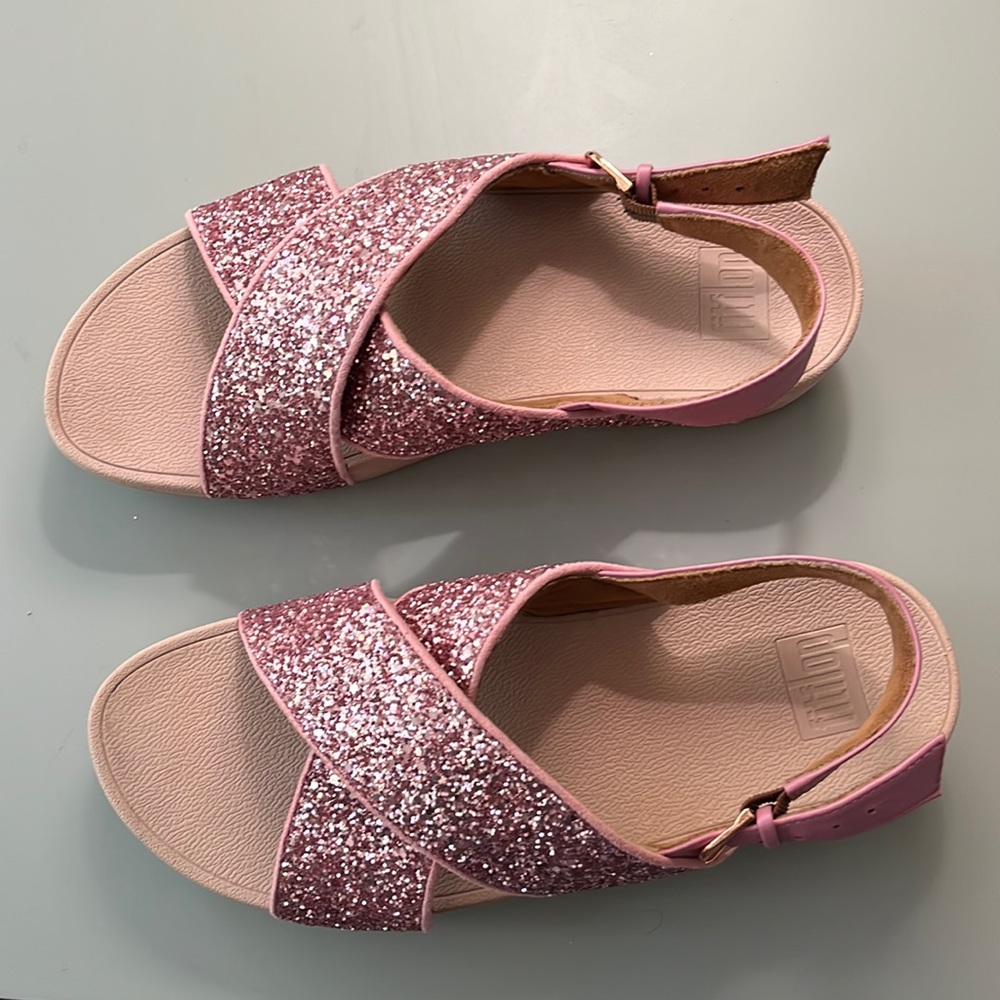 FitFlop Pink Sequin Crosstrap Sandal
